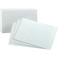Oxford Graph Index Cards - 3" x 5" - 90 lb Basis Weight - 100 / Pack - SFI