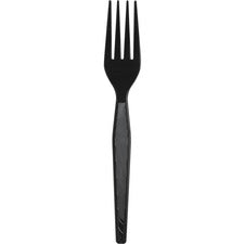 Plastic Cutlery, Heavyweight Forks, Black, 1,000/carton