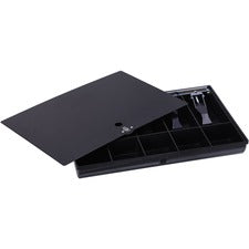 Sparco Locking Cover Money Tray - 1 x Cash Tray - 5 Bill/5 Coin Compartment(s) - Black