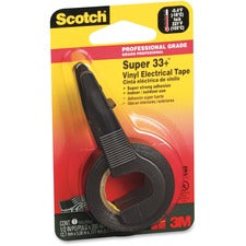 Scotch Electrical Tape - 16.67 ft Length x 0.50" Width - Plastic - Vinyl Backing - Dispenser Included - 1 / Roll - Black