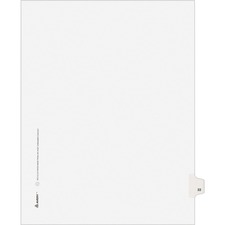 Avery&reg; Individual Legal Exhibit Dividers - Avery Style - 1 Printed Tab(s) - Digit - 22 - 1 Tab(s)/Set - 8.5" Divider Width x 11" Divider Length - Letter - White Paper Divider - Paper Tab(s) - 25 / Pack