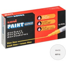 uni&reg; Uni-Paint PX-21 Oil-Based Marker - Fine Marker Point - White Oil Based Ink - 1 Dozen