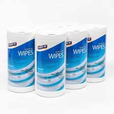 Genuine Joe Disinfecting Wipes - Ready-To-Use Towel - Fresh Citrus Scent - 7" Width x 8" Length - 75 / Tub - 6 / Carton - White
