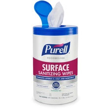 PURELL&reg; Foodservice Surface Sanitizing Wipes - Ready-To-Use Wipe7" Width x 10" Length - 110 / Canister - 1 Each