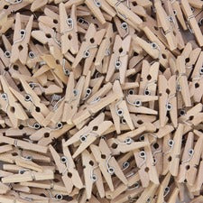 Creativity Street WoodCrafts Natural Mini Clothespins - Mini - 1" Length x 1.5" Width - for Artwork - 250 / Pack - Natural - Wood
