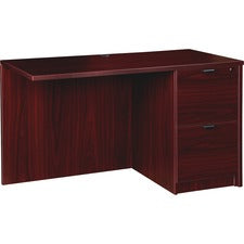 Lorell Prominence 2.0 Mahogany Laminate Right Return - 2-Drawer - 48" x 24"29" , 1" Top - 2 x File Drawer(s) - Band Edge - Material: Particleboard - Finish: Mahogany Laminate, Thermofused Melamine (TFM)