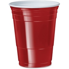 Solo Plastic Cold Party Cups - 16 fl oz - 50 / Pack - Red - Plastic, Polystyrene - Cold Drink, Party