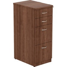 Lorell Walnut Laminate 4-drawer File Cabinet - 15.5" x 23.6" x 40.4" - 4 x File, Box Drawer(s) - Finish: Walnut, Laminate