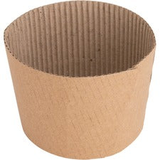 Genuine Joe Protective Corrugated Cup Sleeve - 2.4" Height4.9" Diameter - 50 - Brown