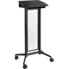 Safco Impromptu Lectern - Rectangle Top - 46.50" Height x 26.50" Width x 18.75" Depth - Assembly Required - Black, Powder Coated