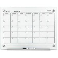 Infinity Magnetic Glass Calendar Board, One Month, 24 X 18, White Surface