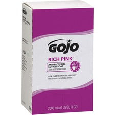 Gojo&reg; Rich Pink Antibacterial Lotion Soap Refill - 67.6 fl oz (2 L) - Soil Remover - 1 Each