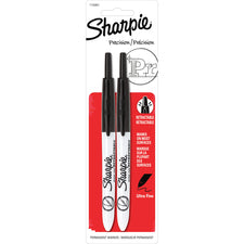 Sharpie Retractable Ultra-Fine Point Permanent Markers - Ultra Fine Marker Point - Retractable - Black - 2 / Pack