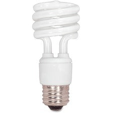 Satco T2 13-watt Mini Spiral CFL Bulb - 13 W - 120 V AC - Spiral - T2 Size - White Light Color - E26 Base - 12000 Hour - 6920.3&deg;F (3826.8&deg;C) Color Temperature - 82 CRI - Energy Saver - 1 Each