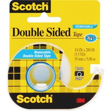 Scotch Double-Sided Photo-Safe Tape - 16.67 ft Length x 0.75" Width - 1" Core - Dispenser Included - Handheld Dispenser - 1 / Roll - Clear