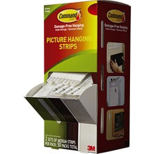 Picture Hanging Strips, Cabinet Pack, Removable, Holds Up To 6 Lbs Per Pair, 0.75 X 2.75, White, 4/set, 50 Sets/carton