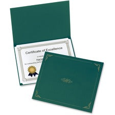 Certificate Holder, 11.25 X 8.75, Green, 5/pack
