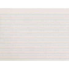 Zaner-Bloser Dotted Midline Newsprint Paper - 500 Sheets - 0.50" Ruled - Unruled Margin - 10 1/2" x 8" - White Paper - 500 / Pack