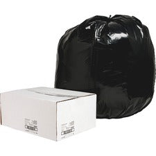 Nature Saver Black Low-density Recycled Can Liners - Extra Large Size - 56 gal Capacity - 43" Width x 48" Length - 1.65 mil (42 Micron) Thickness - Low Density - Black - Plastic - 100/Carton - Cleaning Supplies
