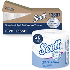 Essential Standard Roll Bathroom Tissue For Business, Septic Safe, Convenience Carton, 2-ply, White, 550/roll, 20 Rolls/ct