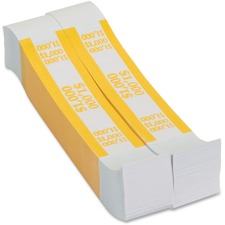 PAP-R Currency Straps - 1.25" Width - Total $1,000 in $10 Denomination - Self-sealing, Self-adhesive, Durable - 20 lb Basis Weight - Kraft - White, Yellow