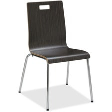 Lorell Bentwood Cafe Chair - Steel Frame - Espresso - Plywood, Bentwood - 2 / Carton