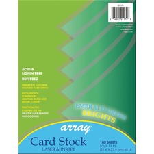 Pacon Color Brights Card Stock - Letter - 8 1/2" x 11" - 65 lb Basis Weight - 100 / Pack - Acid-free, Recyclable, Lignin-free, Buffered