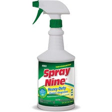 Spray Nine Heavy-Duty Cleaner/Degreaser w/Disinfectant - Spray - 32 fl oz (1 quart) - Bottle - 1 Each - Clear