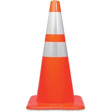 Traffic Cone, 14 X 14 X 28, Orange/silver