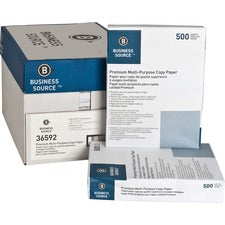 Business Source Premium Multipurpose Copy Paper - 92 Brightness - Letter - 8 1/2" x 11" - 20 lb Basis Weight - 5000 / Carton - Acid-free
