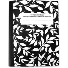 Sparco College-ruled 80 Sht Composition Notebook - 80 Sheets - 15 lb Basis Weight - 7 1/2" x 10" - 9.75" - Bright White Paper - Black Marble Cover - Recycled - 1 Each