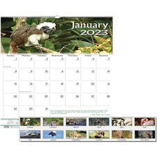 House of Doolittle Earthscapes Wildlife Wall Calendars - Julian Dates - Monthly - 1 Year - January 2023 - December 2023 - 1 Month Single Page Layout - 12" x 12" Sheet Size - 1.63" x 1.63" Block - Wire Bound - Paper - Hanging Loop - 1 Each