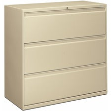HON Brigade 800 H893 Lateral File - 42" x 18" x 40.9" - 3 Drawer(s) - Finish: Putty