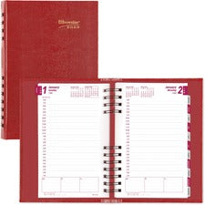 Blueline Brownline Coilpro Daily Appointment Planner - Daily - January 2023 - December 2023 - 7:00 AM to 7:30 PM - Half-hourly - 5" x 8" Sheet Size - Red - Laminated - 1 Each