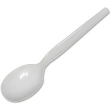 Plastic Cutlery, Mediumweight Soup Spoons, White, 1,000/carton