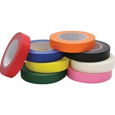 Creativity Street Masking Tape Assortment - 60 yd Length x 1" Width - 8 / Set - Assorted, Black, Blue, Green, Yellow, Orange, White, Pink