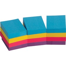 Business Source Extreme Color Adhesive Notes - 1.50" x 2" - Rectangle - Unruled - Assorted - Self-adhesive, Repositionable, Solvent-free Adhesive - 12 / Pack