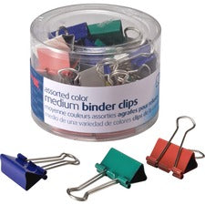 Officemate Binder Clips - Medium - 0.63" Size Capacity - 24 / Pack - Assorted