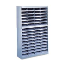Safco E-Z Stor Steel Literature Organizers - 750 x Sheet - 60 Compartment(s) - Compartment Size 3" x 9" x 12.25" - 60" Height x 37.5" Width x 12.8" Depth - 50% Recycled - Gray - Steel, Fiberboard - 1 Each