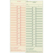 Time Clock Cards, Replacement For 10-100382/1950-9631, Two Sides, 3.5 X 10.5, 500/box