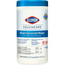 Bleach Germicidal Wipes, 1-ply, 6.75 X 9, Unscented, White, 70/canister