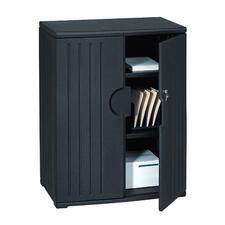 Rough N Ready Storage Cabinet, Two-shelf, 36w X 22d X 46h, Black