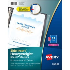 Avery&reg; Side Insert Sheet Protectors - For Letter 8 1/2" x 11" Sheet - Ring Binder - Side Loading - Clear - Polypropylene - 25 / Pack