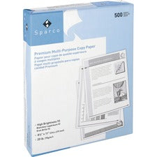 Sparco Punched Multipurpose Copy Paper - 92 Brightness - Letter - 8 1/2" x 11" - 20 lb Basis Weight - 5000 / Carton - SFI - Pre-punched, Acid-free