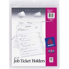 Job Ticket Holders, Heavy Gauge Vinyl, 9 X 12, Clear, 10/pack