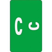Smead AlphaZ ACCS Color-Coded Labels - "C" - 1" x 1 5/8" Length - Dark Green - 10 / Sheet - 100 / Pack