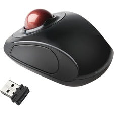 Orbit Wireless Mobile Trackball, 2.4 Ghz Frequency/30 Ft Wireless Range, Left/right Hand Use, Black/red