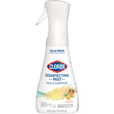 Clorox Multi-surface Disinfecting Mist - Spray - 16 fl oz (0.5 quart) - Lemongrass Scent - 1 Each - White
