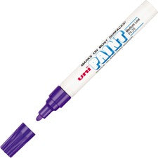 uni&reg; uni-Paint PX-20 Oil-Based Marker - Medium Marker Point - Violet Oil Based Ink - White Barrel - 1 Dozen