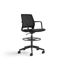 Safco Medina Extended Height Office Chair - 18" x 18" x 33" Seat, 18"16" Back, 28" x 28" x 48" Chair - Finish: Brushed Aluminum, Black